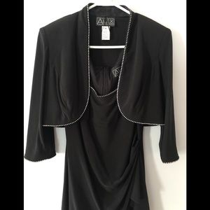 Alex Evenings two piece black dress knee length